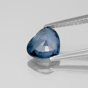 Espinélio azul natural 1,42ct, formato de coração, VVS-VS