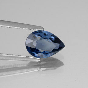 Espinélio azul natural 1,19ct, formato de pêra, VS