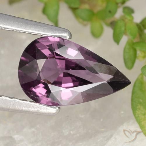 Espinélio roxo de 1,06 quilates, corte pera da Tanzânia de 8,9 x 5,4 mm, Photo A