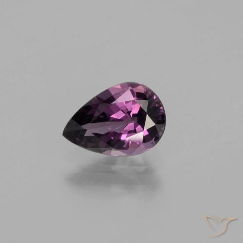 Espinélio roxo natural 1,00ct, formato de pêra, VVS