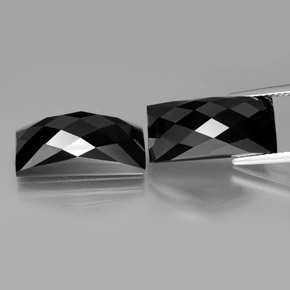 Pedras preciosas de espinélio preto natural de 25,25 ct, baguete, opaco