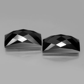 Pedras preciosas de espinélio preto natural de 25,25 ct, baguete, opaco