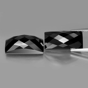Pedras preciosas de espinélio preto natural de 25,01 ct, baguete, opaco
