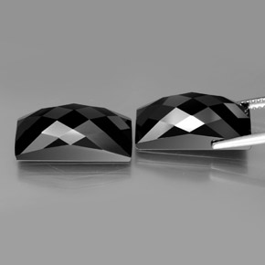 Pedras preciosas de espinélio preto natural de 25,01 ct, baguete, opaco