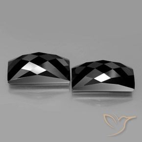 Pedras preciosas de Espinélio Preto com brilho dourado natural de 25.72 ct, baguete, Opaco