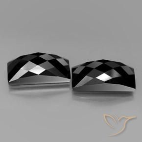 Pedras preciosas de Espinélio Preto natural de 24.87 ct, baguete, Opaco