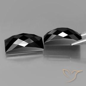 Pedras preciosas de Espinélio Preto natural de 24.87 ct, baguete, Opaco
