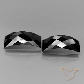Pedras preciosas de Espinélio Preto com brilho dourado natural de 25.01 ct, baguete, Opaco