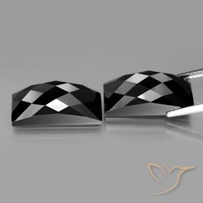 Pedras preciosas de Espinélio Preto com brilho dourado natural de 25.01 ct, baguete, Opaco