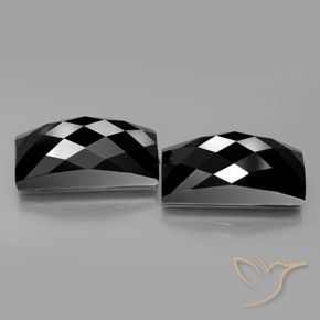 Pedras preciosas de Espinélio Preto natural de 25.90 ct, baguete, Opaco