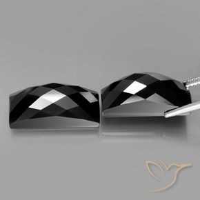 Pedras preciosas de Espinélio Preto natural de 25.90 ct, baguete, Opaco