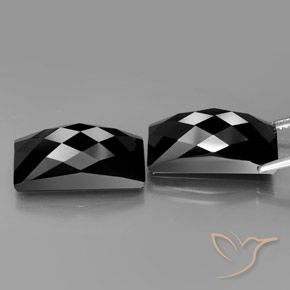 Pedras preciosas de Espinélio Preto com brilho dourado natural de 25.34 ct, baguete, Opaco