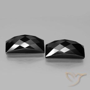 Pedras preciosas de Espinélio Preto natural de 25.16 ct, baguete, Opaco