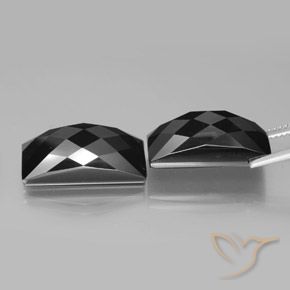 Pedras preciosas de Espinélio Preto natural de 25.16 ct, baguete, Opaco