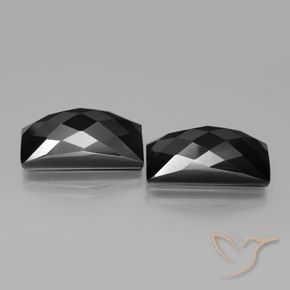 Pedras preciosas de Espinélio Preto natural de 24.82 ct, baguete, Opaco