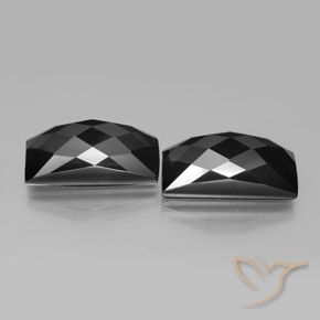 Pedras preciosas de Espinélio Preto natural de 25.16 ct, baguete, Opaco