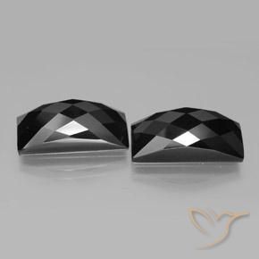 Pedras preciosas de Espinélio Preto natural de 25.28 ct, baguete, Opaco