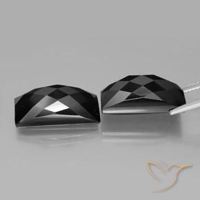 Pedras preciosas de Espinélio Preto natural de 25.28 ct, baguete, Opaco