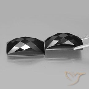 Pedras preciosas de Espinélio Preto natural de 25.34 ct, baguete, Opaco