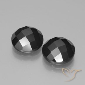 Pedras preciosas de Espinélio Preto natural de 7.19 ct, Redondo, Opaco