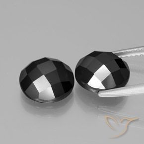 Pedras preciosas de Espinélio Preto natural de 7.19 ct, Redondo, Opaco