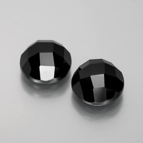 Pedras preciosas de espinélio preto natural de 7,78 ct, corte redondo, opaco
