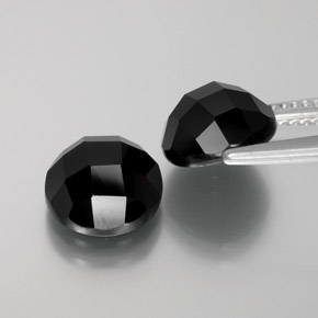 Pedras preciosas de espinélio preto natural de 7,78 ct, corte redondo, opaco