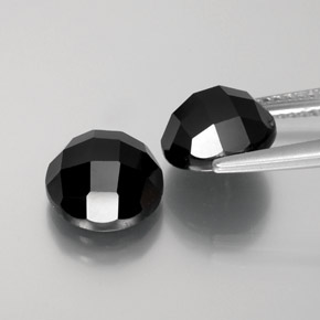 Pedras preciosas de Espinélio Schorl natural de 7.76 ct, Corte Redondo, Opaco