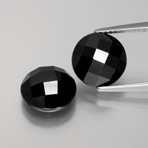 Pedras preciosas de espinélio preto natural de 6,96 ct, corte redondo, opaco