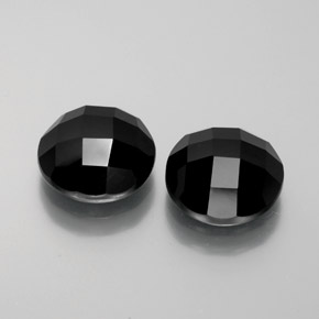 Pedras preciosas de espinélio preto natural de 6,96 ct, corte redondo, opaco