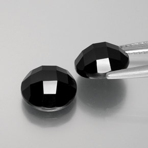 Pedras preciosas de espinélio preto natural de 6,96 ct, corte redondo, opaco