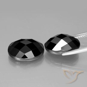 Pedras preciosas de Espinélio Preto natural de 15.75 ct, oval, Opaco