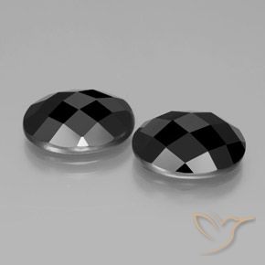 Pedras preciosas de Espinélio Preto natural de 14.03 ct, oval, Opaco