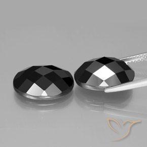 Pedras preciosas de Espinélio Preto natural de 14.03 ct, oval, Opaco