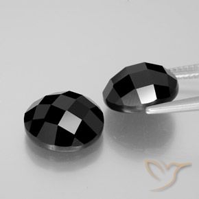 Pedras preciosas de Espinélio Preto natural de 13.85 ct, Redondo, Opaco