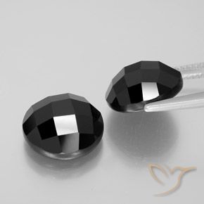 Pedras preciosas de Espinélio Preto natural de 14.22 ct, Redondo, Opaco
