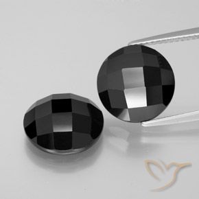 12.95ctw Natural Preto Espinélio, Redondo, Opaco
