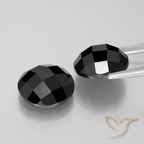 Pedras preciosas de Espinélio Preto natural de 12.95 ct, Redondo, Opaco