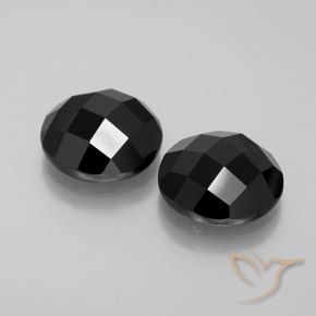 Pedras preciosas de Espinélio Preto natural de 13.48 ct, Redondo, Opaco