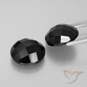 Pedras preciosas de Espinélio Preto natural de 13.48 ct, Redondo, Opaco