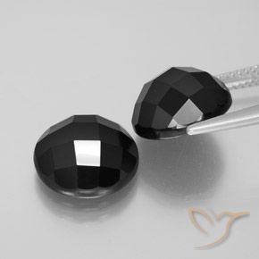 Pedras preciosas de Espinélio Preto natural de 14.84 ct, Redondo, Opaco
