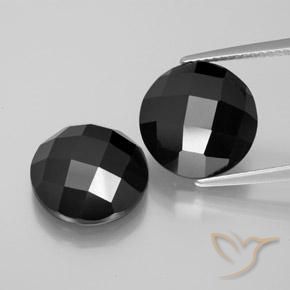 13.84ctw Natural Preto Espinélio, Redondo, Opaco