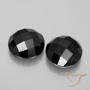 Pedras preciosas de Espinélio Preto natural de 13.84 ct, Redondo, Opaco