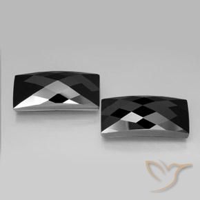Pedras preciosas de Espinélio Preto natural de 27.88 ct, baguete, Opaco