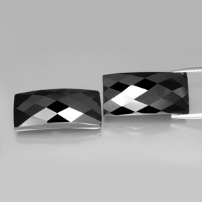 Pedras preciosas de espinélio preto natural de 24,71 ct, baguete, opaco