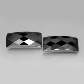 Pedras preciosas de espinélio preto natural de 24,71 ct, baguete, opaco