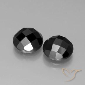 Pedras preciosas de Espinélio Preto natural de 7.49 ct, Redondo, Opaco