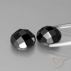Pedras preciosas de Espinélio Preto natural de 7.49 ct, Redondo, Opaco