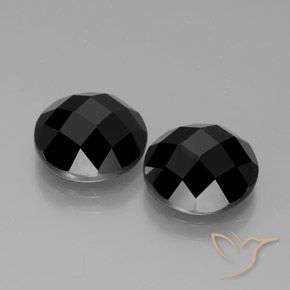 Pedras preciosas de Espinélio Preto natural de 8.76 ct, Corte Redondo, Opaco