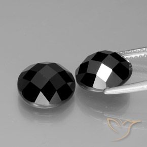 Pedras preciosas de Espinélio Preto natural de 8.76 ct, Corte Redondo, Opaco